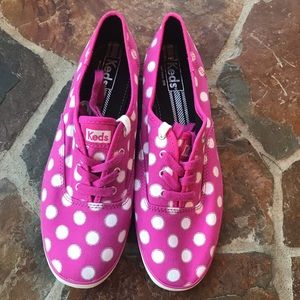 Keds Tennis Shoes 9.5 pink with white polka dots